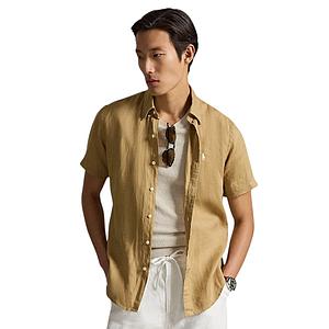 Polo Ralph Lauren Men hemd korte mouwen heren camel custom fit 710968912502