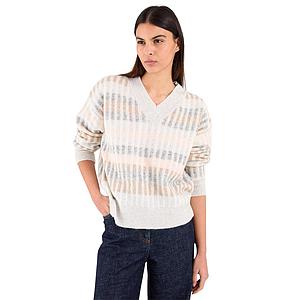 Anneclaire pull trui v-hals dames grijs D1810 461 481
