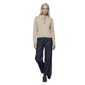 Jeff polo shirt dames beige Loops