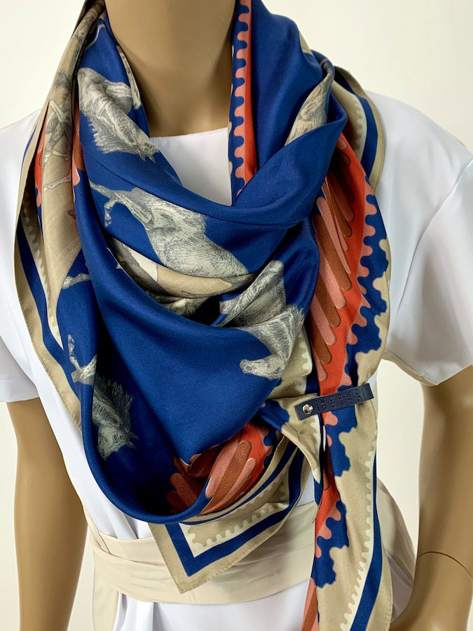 Mucho Gusto foulard écharpe femmes bleu