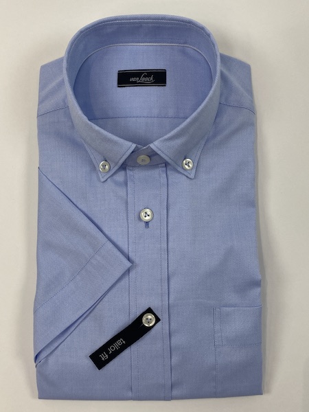 Van Laack Hommes chemise à manches courtes pour hommes bleu